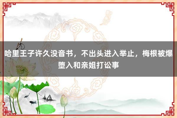 哈里王子许久没音书，不出头进入举止，梅根被爆堕入和亲姐打讼事