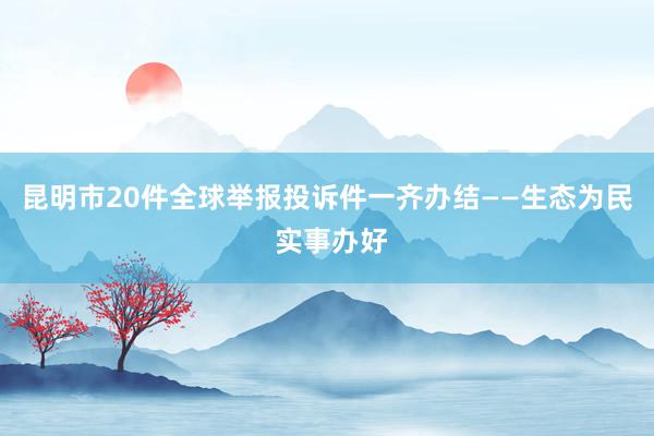 昆明市20件全球举报投诉件一齐办结——生态为民 实事办好