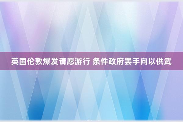 英国伦敦爆发请愿游行 条件政府罢手向以供武