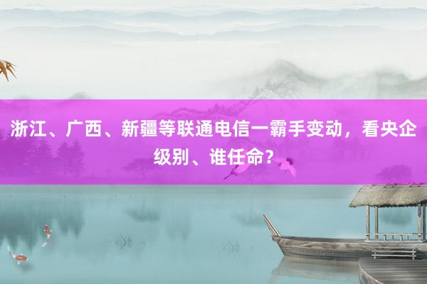 浙江、广西、新疆等联通电信一霸手变动，看央企级别、谁任命？