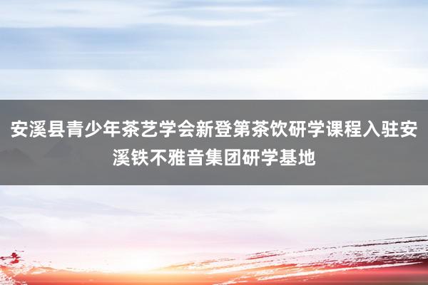 安溪县青少年茶艺学会新登第茶饮研学课程入驻安溪铁不雅音集团研学基地